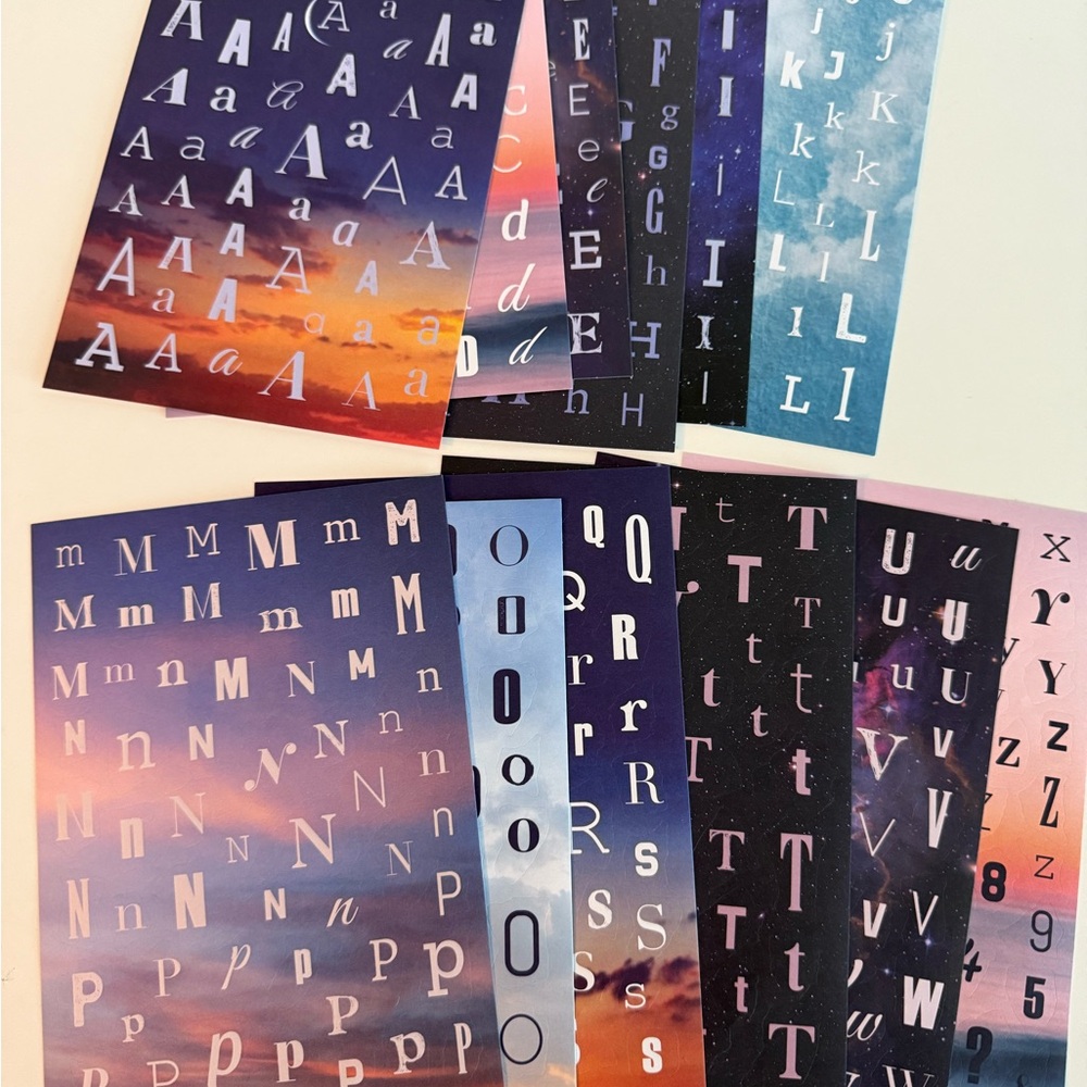 Archer & Olive ransom alphabet letter sticker set from Wondrous Skies sub box